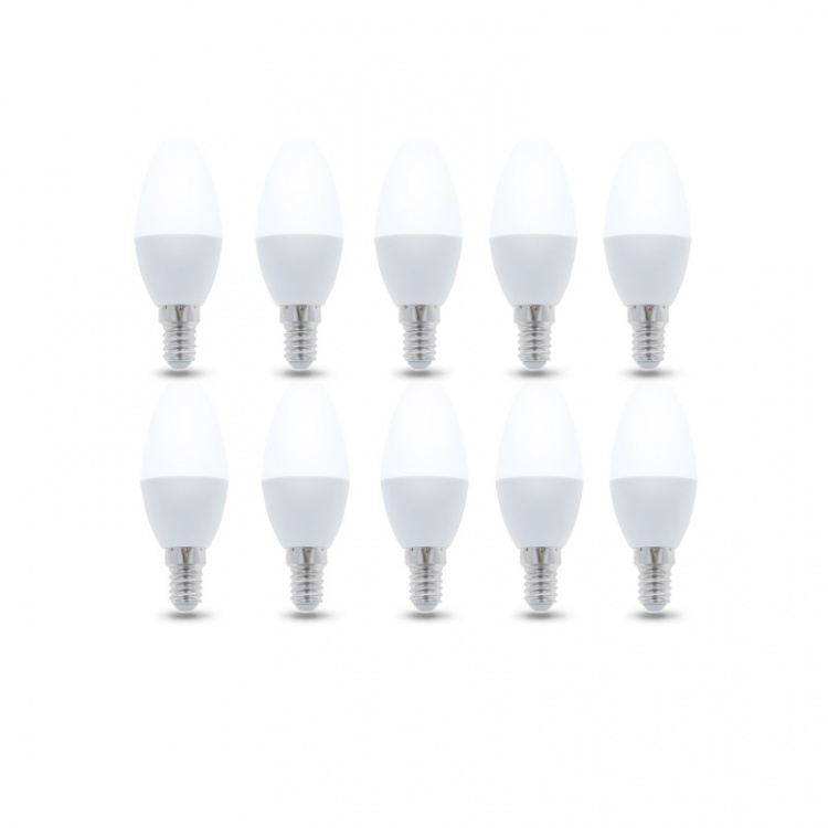 LED-lamppu E14, C37, 6W, 230V, 4500K 10-pack, valkoinen neutraali LED-lamppu E14, C37, 6W, 230V, 4500K 10-pack, valkoinen neutraali