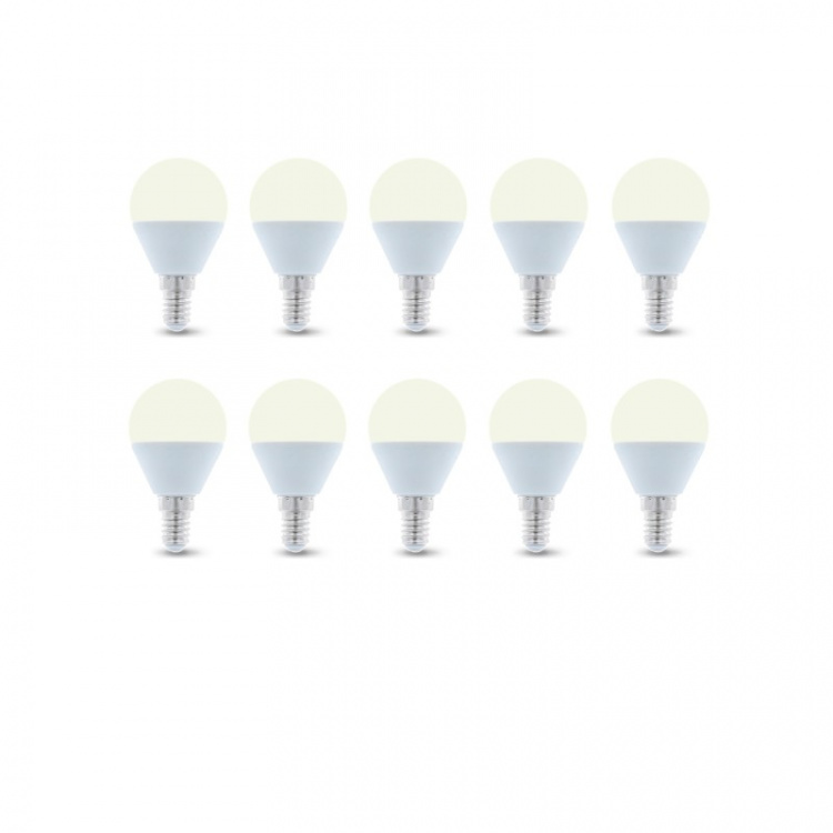 LED-lamppu E14, G45, 6W, 3000K 10-pack, lämmin valkoinen