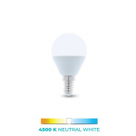 LED-lamppu E14, G45, 6W, 4500K, valkoinen neutraali