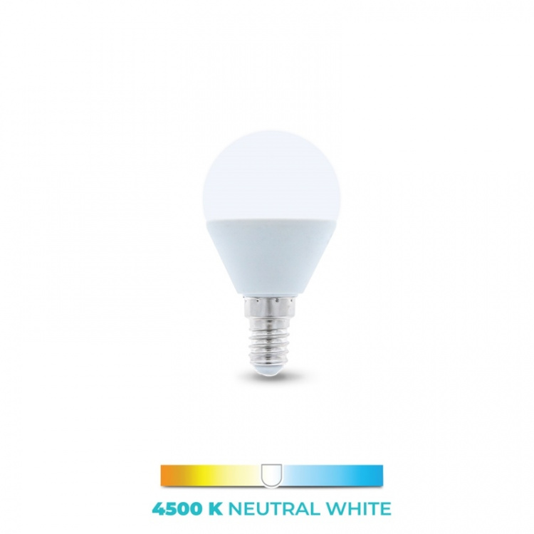 LED-lamppu E14, G45, 6W, 4500K, valkoinen neutraali