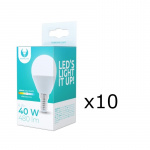 LED-Lampa E14, G45, 6W, 6000K 10-pack, Kallvitt