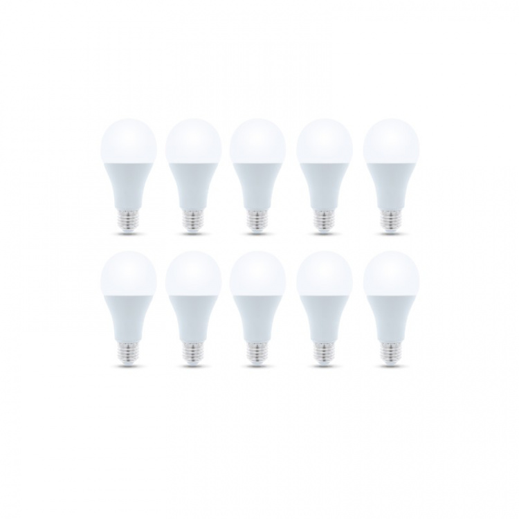 LED-lamppu E27, A65, 15W, 230V, 3000K 10-pack, Lämmin valkoinen