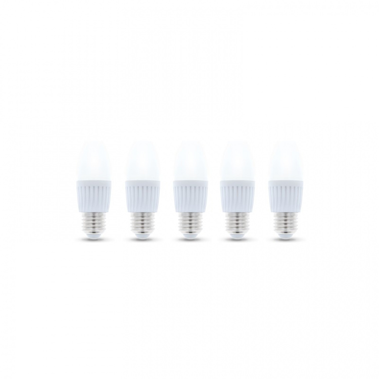LED-lamppu E27, C37, 10W, 230V, 4500K, keraaminen 5-pack, valkoinen neutraali