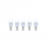 LED-lamppu E27, C37, 10W, 230V, 6000K, keraaminen 5-pack, viileä valkoinen