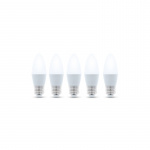 LED-lamppu E27, C37, 6W, 4500K 5-pack, valkoinen neutraali