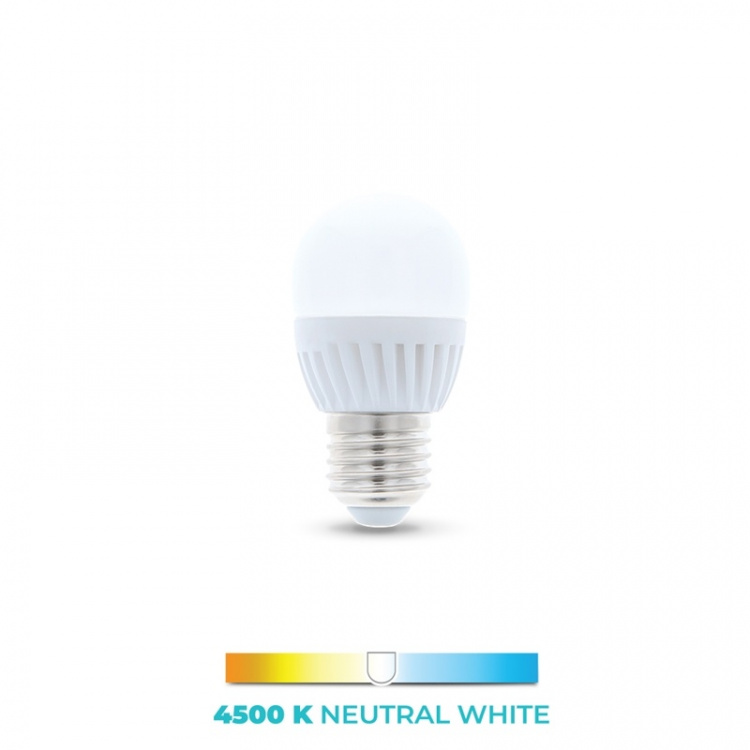LED-lamppu E27, G45, 10W, 230V, 4500K, keraaminen, valkoinen neutraali