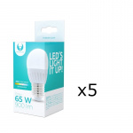 LED-lamppu E27, G45, 10W, 230V, 6000K, keraaminen 5-pack, viileä valkoinen LED-lamppu E27, G45, 10W, 230V, 6000K, keraaminen 5-pack, viileä valkoinen