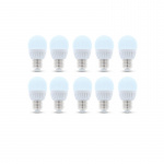 LED-lamppu E27, G45, 10W, 230V, 6000K, keraaminen 10-pack, viileä valkoinen
