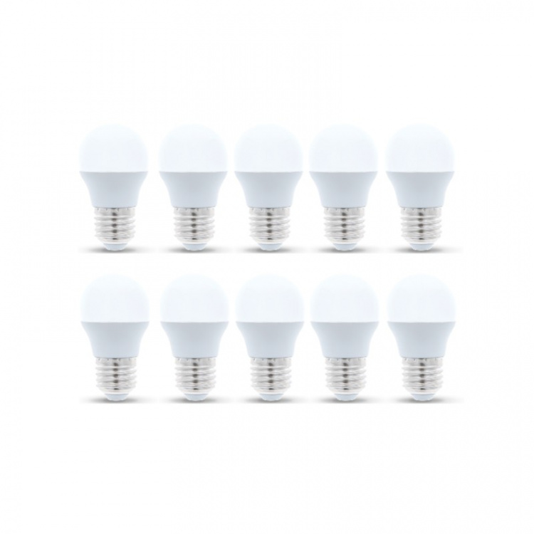 LED-lamppu E27, G45, 6W, 4500K 10-pack, valkoinen neutraali