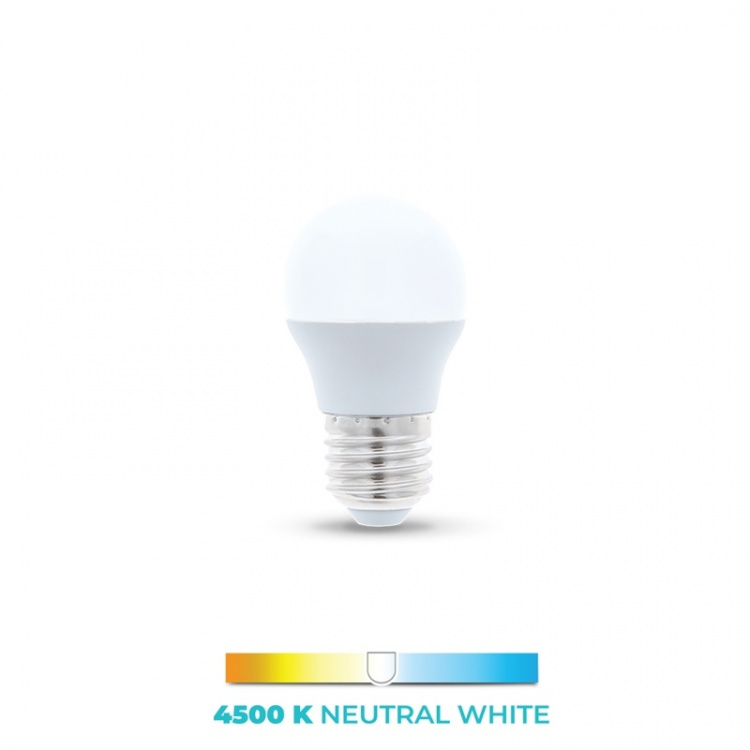 LED-lamppu E27, G45, 6W, 4500K, valkoinen neutraali LED-lamppu E27, G45, 6W, 4500K, valkoinen neutraali