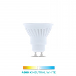 LED-lamppu, GU10, 10W, 230V, 4500K, keraaminen, valkoinen neutraali