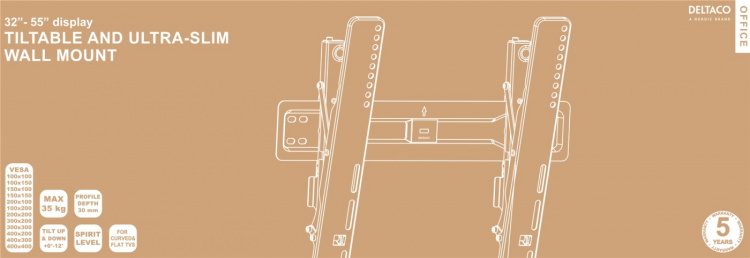DELTACO Office näytön seinäkiinnike, 32 DELTACO Office näytön seinäkiinnike, 32