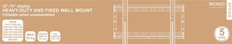 DELTACO OFFICE erikoissuuren näytön seinäkiinnike, 32 DELTACO OFFICE erikoissuuren näytön seinäkiinnike, 32