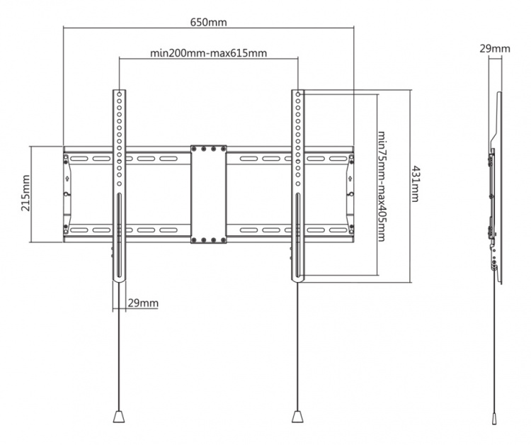 DELTACO Office erikoissuuren näytön seinäkiinnike, 37