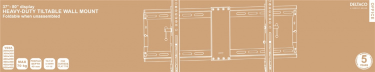 DELTACO Office erikoissuuren näytön seinäkiinnike, 37 DELTACO Office erikoissuuren näytön seinäkiinnike, 37