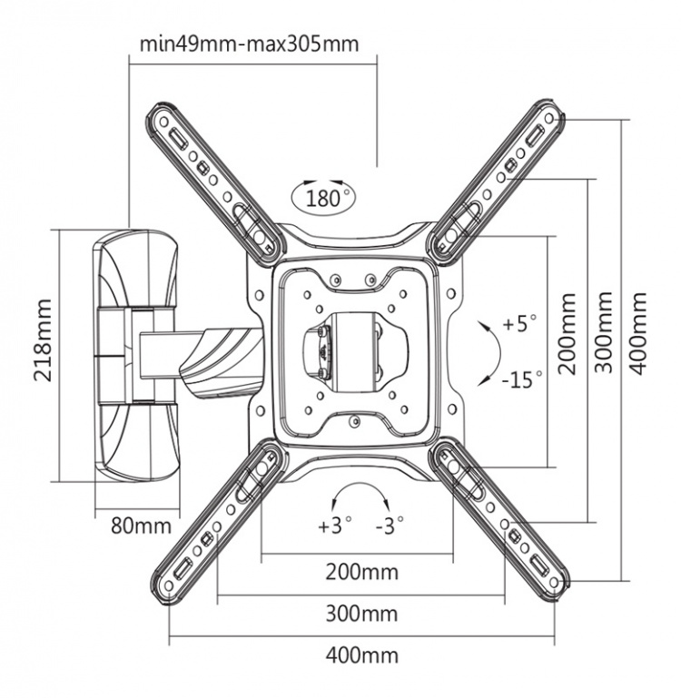DELTACO OFFICE näytön seinäteline, 23 DELTACO OFFICE näytön seinäteline, 23