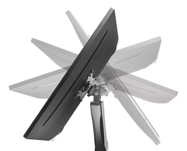 DELTACO kahden näytön pöytävarsi, kaasujousi, 17