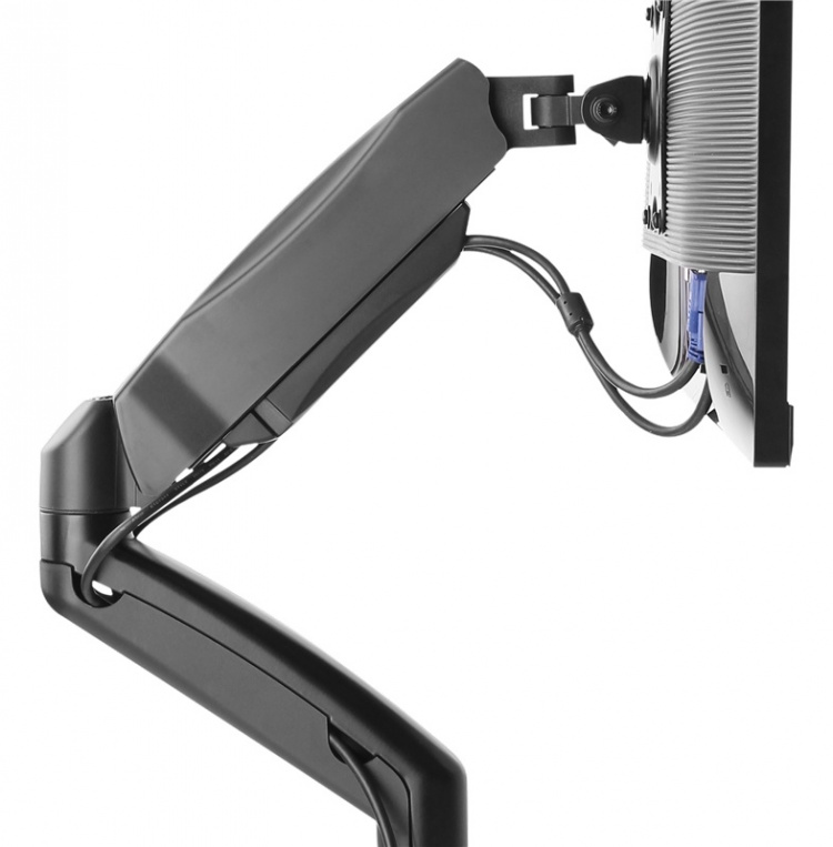 DELTACO kahden näytön pöytävarsi, kaasujousi, 17