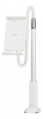 DELTACO puhelimen tai tabletin pöytäteline, valkoinen DELTACO puhelimen tai tabletin pöytäteline, valkoinen