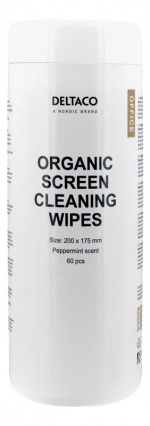 DELTACO Office biohajoava näytön puhd.liina, 200x175mm, 60kpl, valk. DELTACO Office biohajoava näytön puhd.liina, 200x175mm, 60kpl, valk.