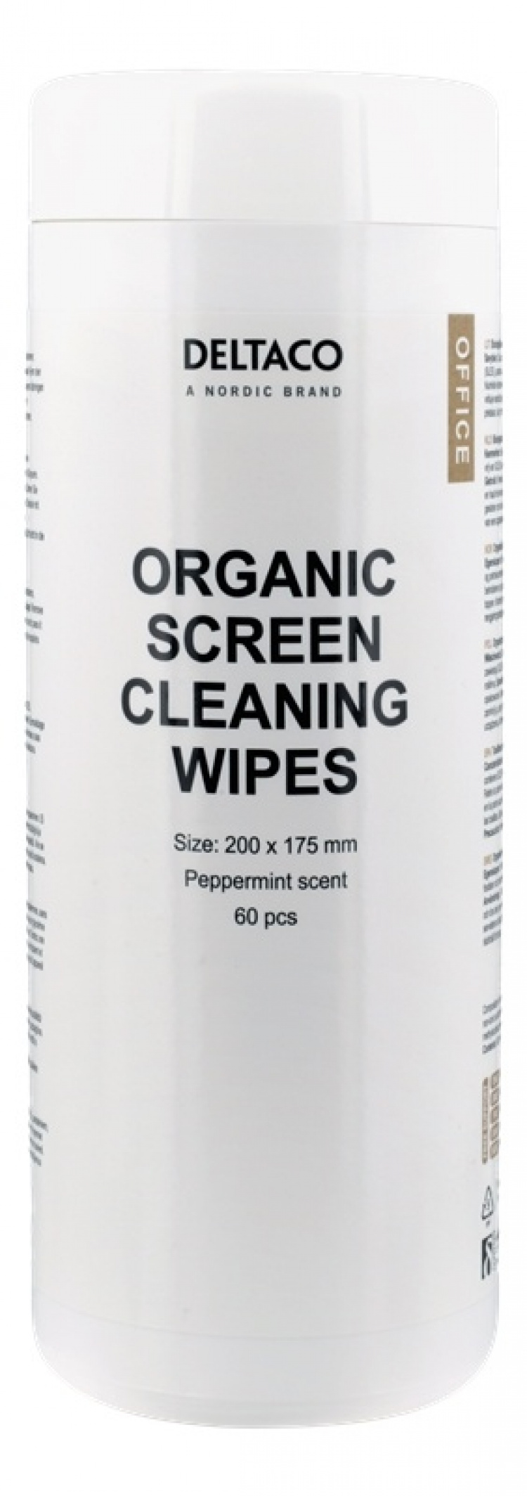 DELTACO Office biohajoava näytön puhd.liina, 200x175mm, 60kpl, valk. DELTACO Office biohajoava näytön puhd.liina, 200x175mm, 60kpl, valk.