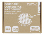 DELTACO Office levymikrofoni kokoustiloja varten, USB-A, 3,5mm, musta