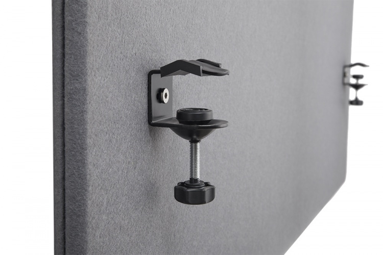 DELTACO OFFICE työpöydän väliseinä, kangaspintainen, 1200x600mm, harm.