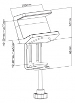 DELTACO OFFICE jatkojohdon pöytäpidike, valkoinen DELTACO OFFICE jatkojohdon pöytäpidike, valkoinen