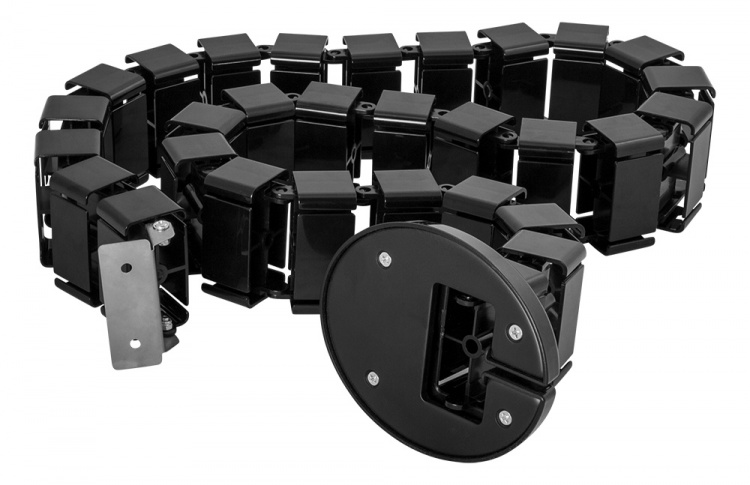 DELTACO OFFICE kaapelinkeräin, 4 kourua, jalustassa paino, musta DELTACO OFFICE kaapelinkeräin, 4 kourua, jalustassa paino, musta