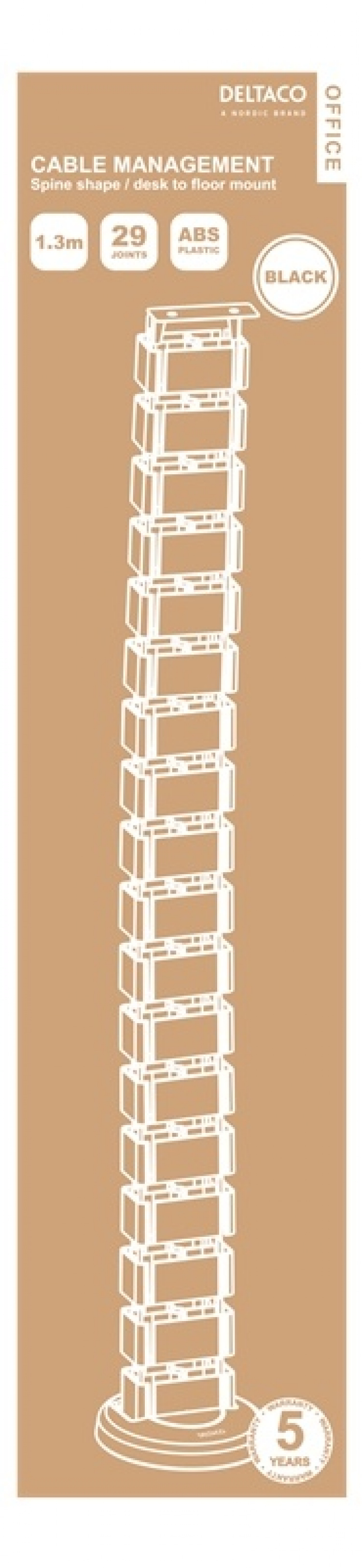 DELTACO OFFICE kaapelinkeräin, 4 kourua, jalustassa paino, musta DELTACO OFFICE kaapelinkeräin, 4 kourua, jalustassa paino, musta