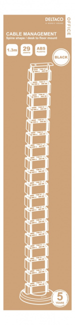 DELTACO OFFICE kaapelinkeräin, 4 kourua, jalustassa paino, musta DELTACO OFFICE kaapelinkeräin, 4 kourua, jalustassa paino, musta