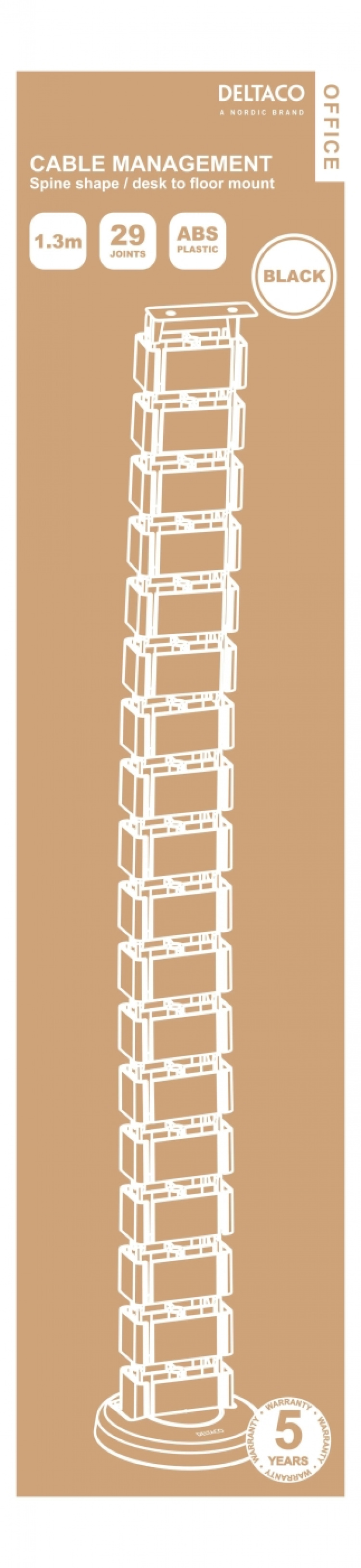 DELTACO OFFICE kaapelinkeräin, 4 kourua, jalustassa paino, musta DELTACO OFFICE kaapelinkeräin, 4 kourua, jalustassa paino, musta