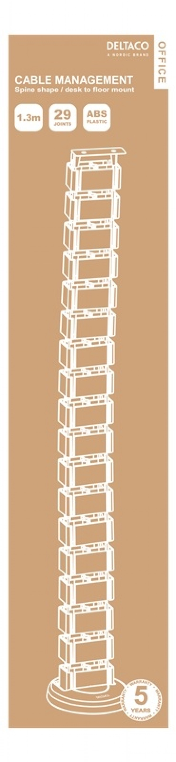 DELTACO OFFICE kaapelinkeräin, 4 kourua, jalustassa paino, valkoinen DELTACO OFFICE kaapelinkeräin, 4 kourua, jalustassa paino, valkoinen