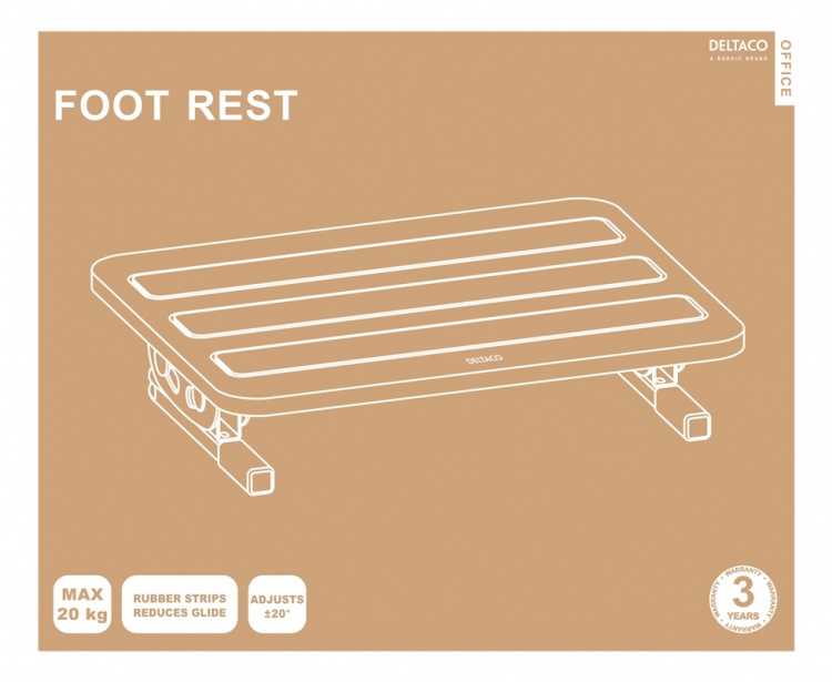 DELTACO OFFICE jalkatuki, kallistusmahdollisuus, terästä, musta DELTACO OFFICE jalkatuki, kallistusmahdollisuus, terästä, musta