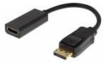 DELTACO DisplayPort - HDMI-sovitin, 4K 60Hz, 0,2m, musta DELTACO DisplayPort - HDMI-sovitin, 4K 60Hz, 0,2m, musta