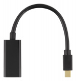 DELTACO sovitin Mini DisplayPort - HDMI, 4K 60Hz, 0,2m, musta