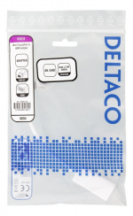 DELTACO sovitin Mini DisplayPort - HDMI, 4K 60Hz, 0,2m, valkoinen