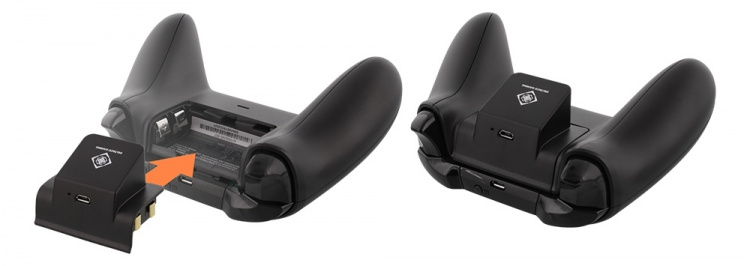 DELTACO GAMING Xbox One -ohjaimen akku, ladataan langattomasti, musta