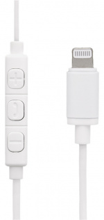 STREETZ Lightning-kuulokemikrofoni, in-ear, MFi, äänenv. säätö, valk.