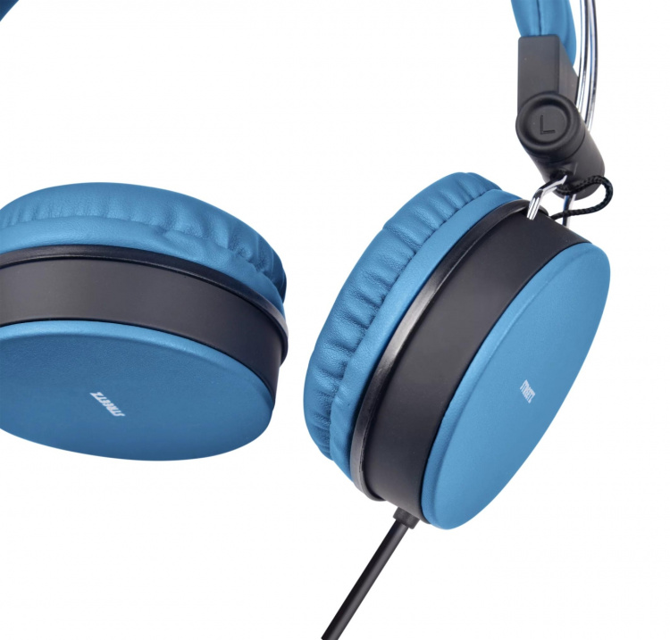 STREETZ kuulokemikrofoni, kokoon taittuva, 1,5m kaapeli, sininen