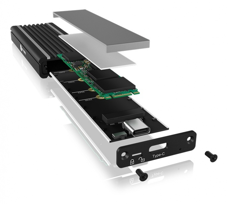 USB Type-C™ enclosure for M.2 NVMe SSD - RGB illuminated