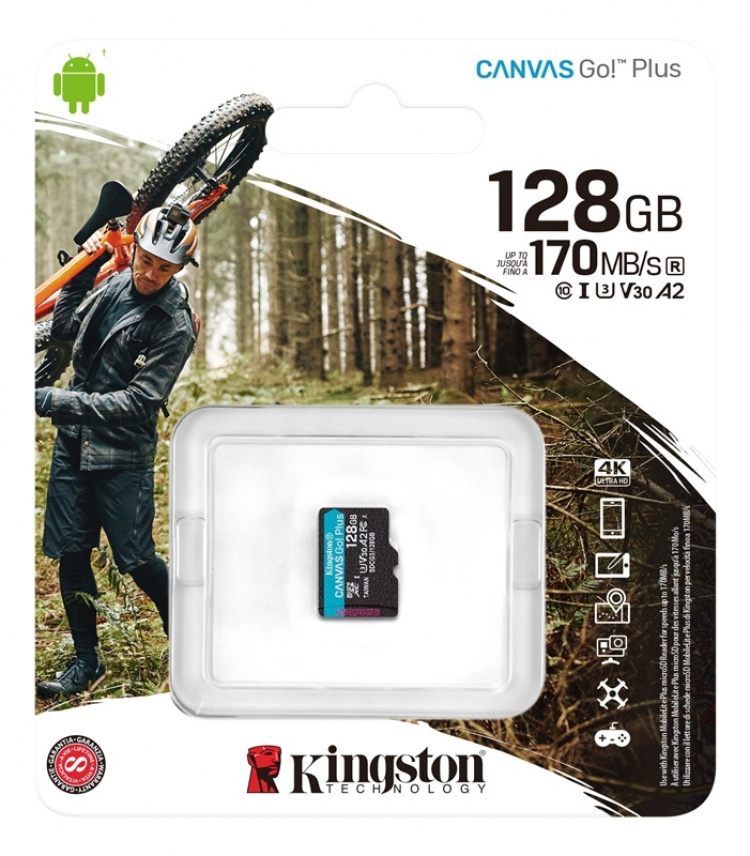Kingston 128GB microSDXC Canvas Go Plus 170R A2 U3 V30 ei sovitinta