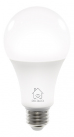 DELTACO SMART HOME LED-älylamppu, E27, WiFi, 9W, 2700K-6500K, himmenn.