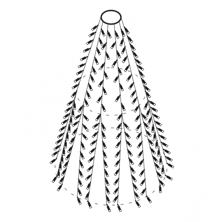 DELTACO SMART HOME joulukuusen koristevalot, Wi-Fi, IP44, 10 nauhaa