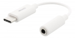 DELTACO sovitin USB-C - 3,5mm, stereoääni, aktiivinen, 11cm, valkoinen DELTACO sovitin USB-C - 3,5mm, stereoääni, aktiivinen, 11cm, valkoinen