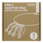 DELTACO Office, USB-C-sovitinrengas, mDP, DP, VGA, HDMI DELTACO Office, USB-C-sovitinrengas, mDP, DP, VGA, HDMI