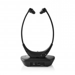 Nedis Langattomat TV-kuulokkeet | RF, frequency 868 Mhz | In-Ear-Kuulokkeet | Suurin akun toistoaika: 4.5 tuntia | 35 m | Digitaalinen Audio | Lataustelakka | Tasapainon hallinta | Musta