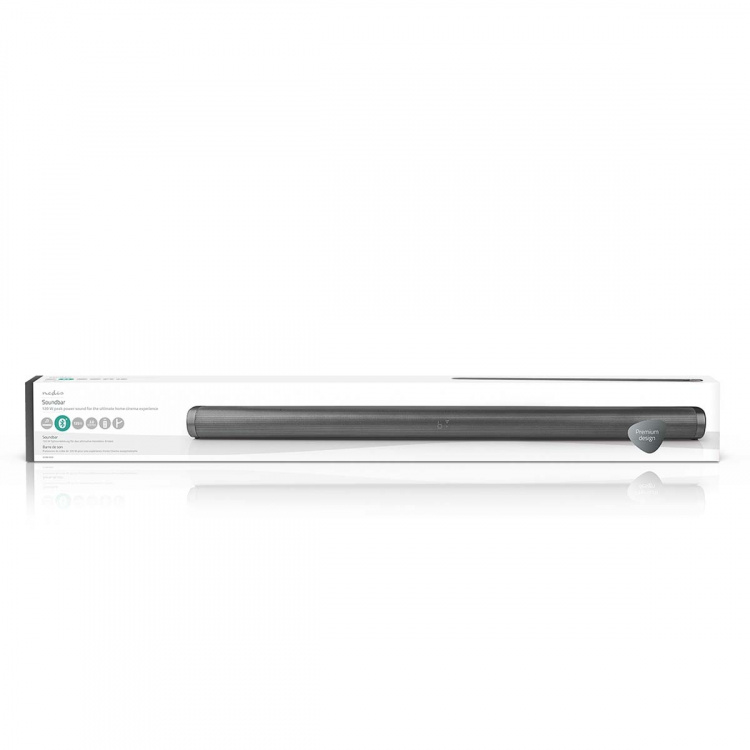 Nedis Soundbar | 2.0 | DSP | 135 W | 1x 3.5 mm / 1x Coax Audio / 1x Optical / 1x USB | 1x HDMI (with ARC) | Bluetooth® | Kiinnitettävä | Musta / Tummanharmaa