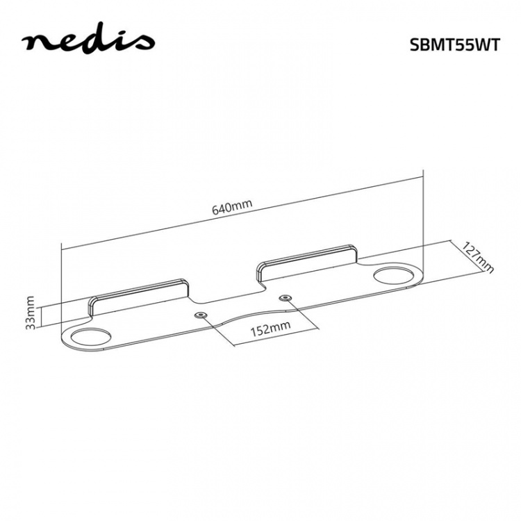 Nedis Soundbar-teline | Sopii käytettäväksi: Sonos® Beam™ | Seinä | 5 kg | Kiinteä | ABS-Muovi / Teräs | Valkoinen