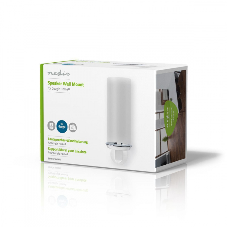 Nedis Kaiutinteline | Sopii käytettäväksi: Google Home® | Seinä | 2 kg | Kiinteä | Metalli / Teräs | Valkoinen